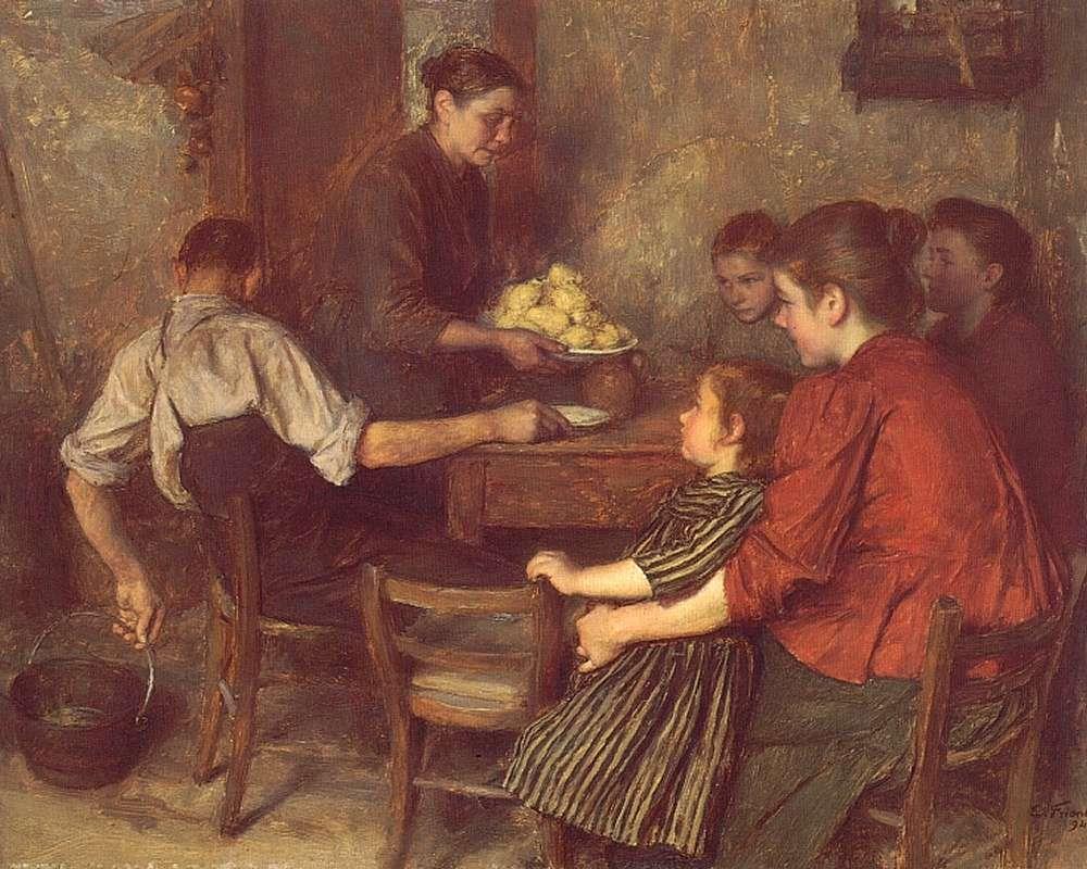 Émile Friant Interior with genre scene 1894 Fine Art Print