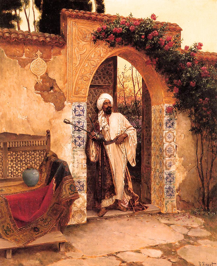 Rudolf Ernst By the Entrance 1880 Fine Art Print