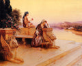 Rudolf Ernst Elegant Arab Ladies on a Terrace at Sunset 1880 Fine Art Print