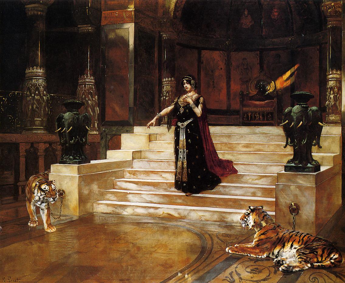 Rudolf Ernst Salome and the Tigers 1887 Fine Art Print