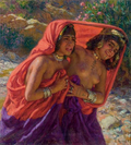 Nasreddine Dinet The Escape of the Bathers 1908 Fine Art Print