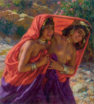 Nasreddine Dinet The Escape of the Bathers 1908 Fine Art Print
