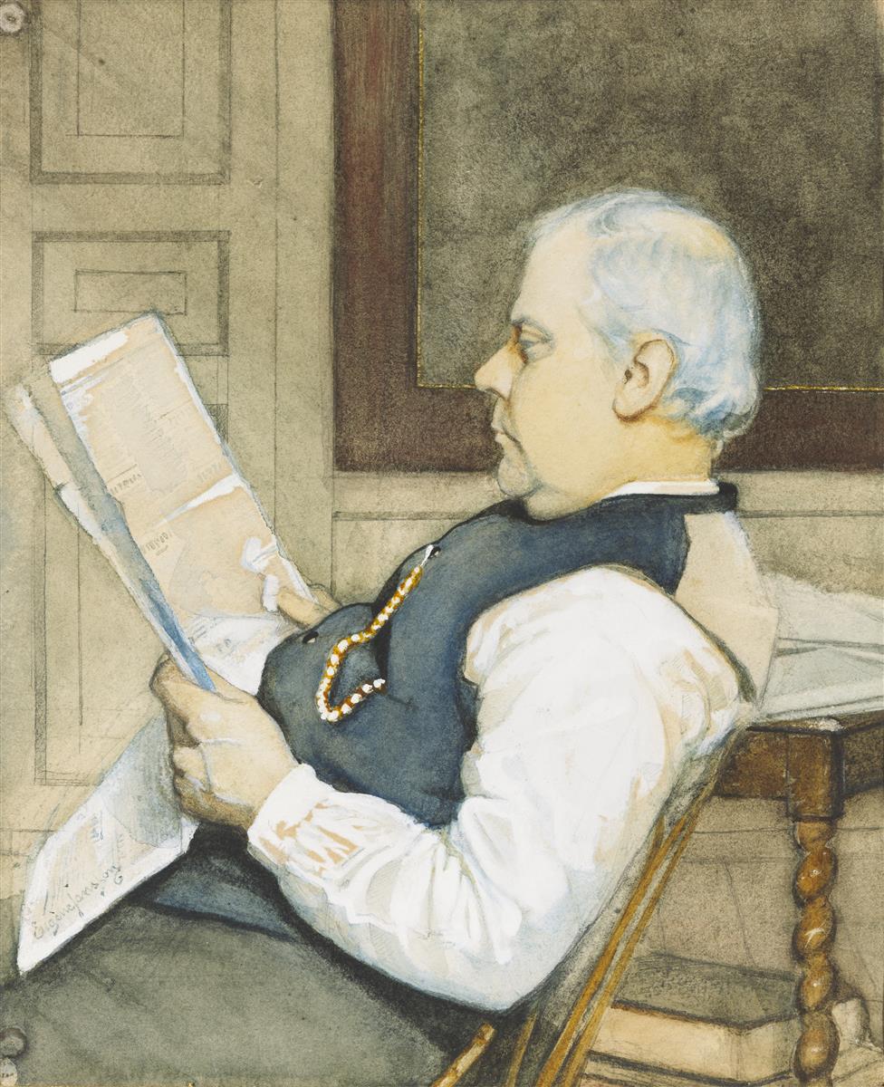 Eugène Jansson Porträtt Av Konstnärens Far 1888 Fine Art Print