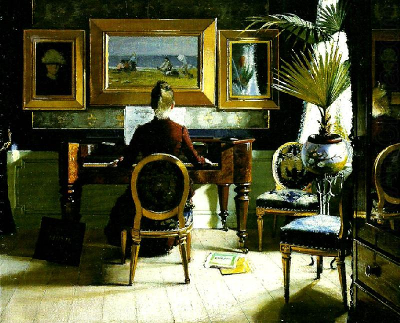 Eugène Jansson Vid Pianot 1886 Fine Art Print