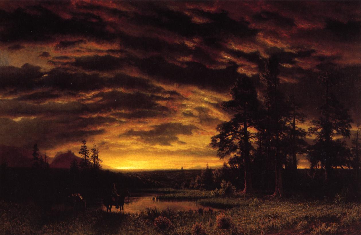 Albert Bierstadt Evening on the Prarie 1870 Fine Art Print