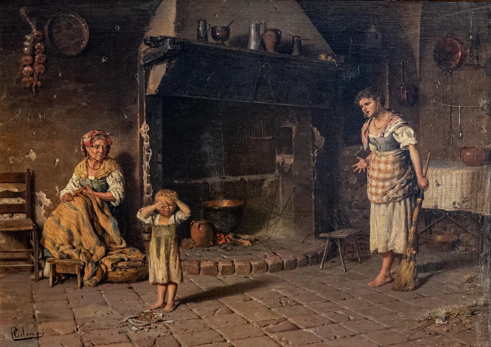 Pasquale Celommi The Broken Plate 1884 Fine Art Print
