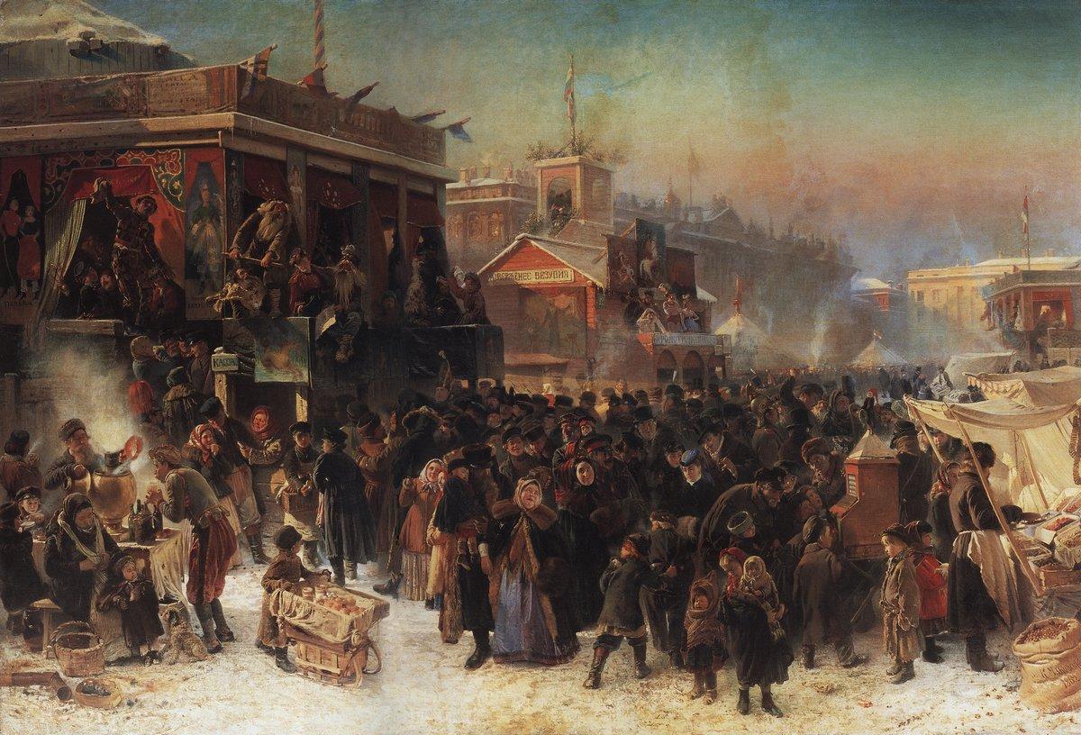 Konstantin Makovsky Fair Booths on Admiralty Square, St. Petersburg 1869 Fine Art Print
