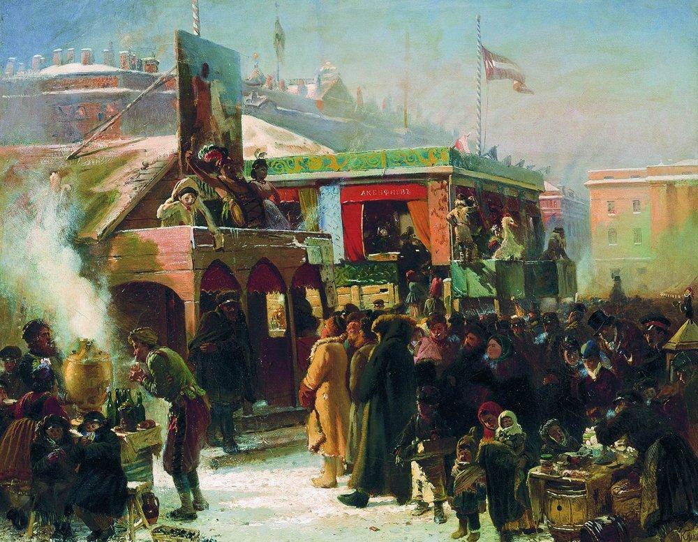 Konstantin Makovsky Fair Booths on Admiralty Square, St. Petersburg #2 1869 Fine Art Print