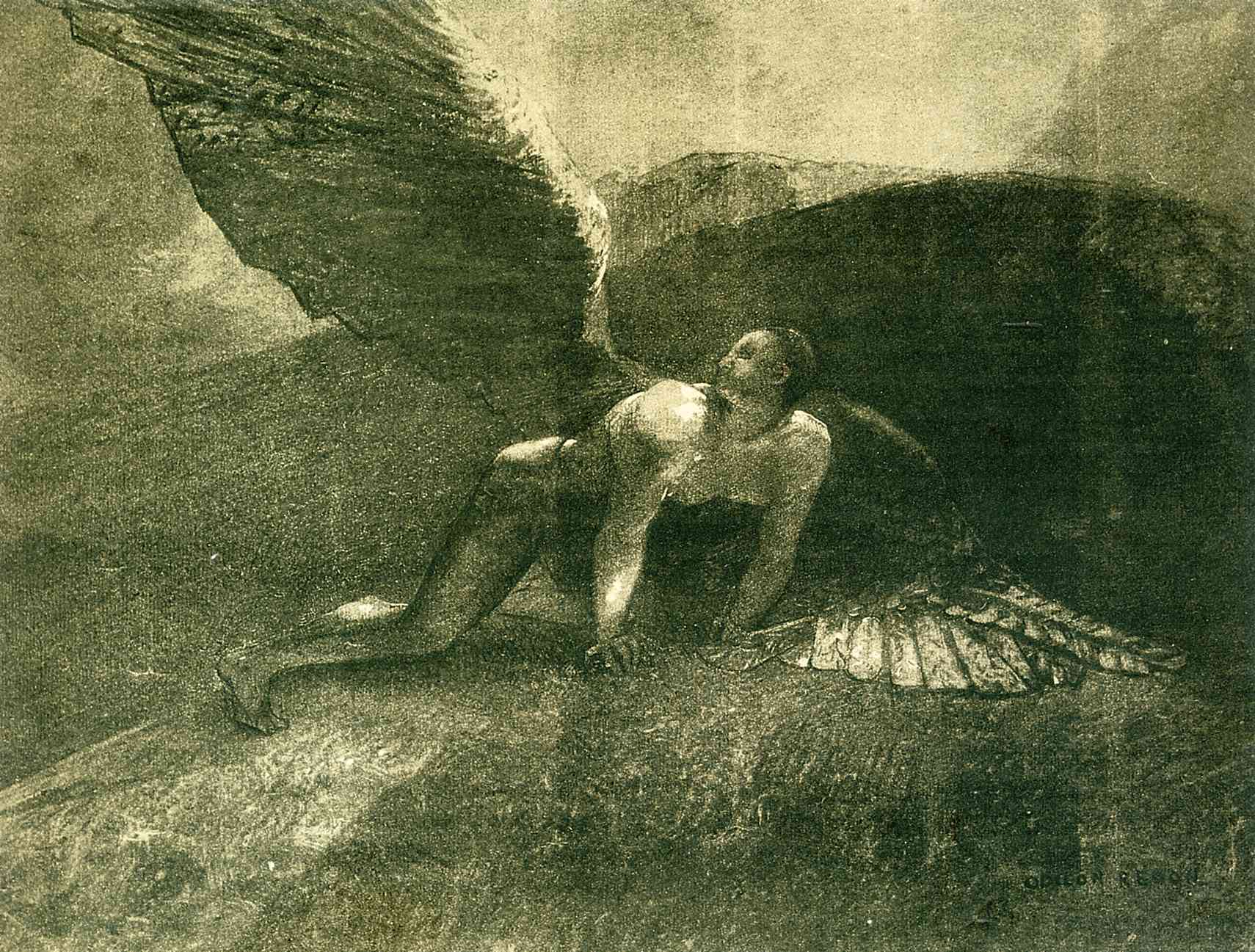 Odilon Redon Fallen Angel 1872 Fine Art Print