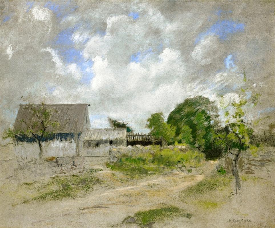 John Henry Twachtman Farm Scene 1891 Fine Art Print