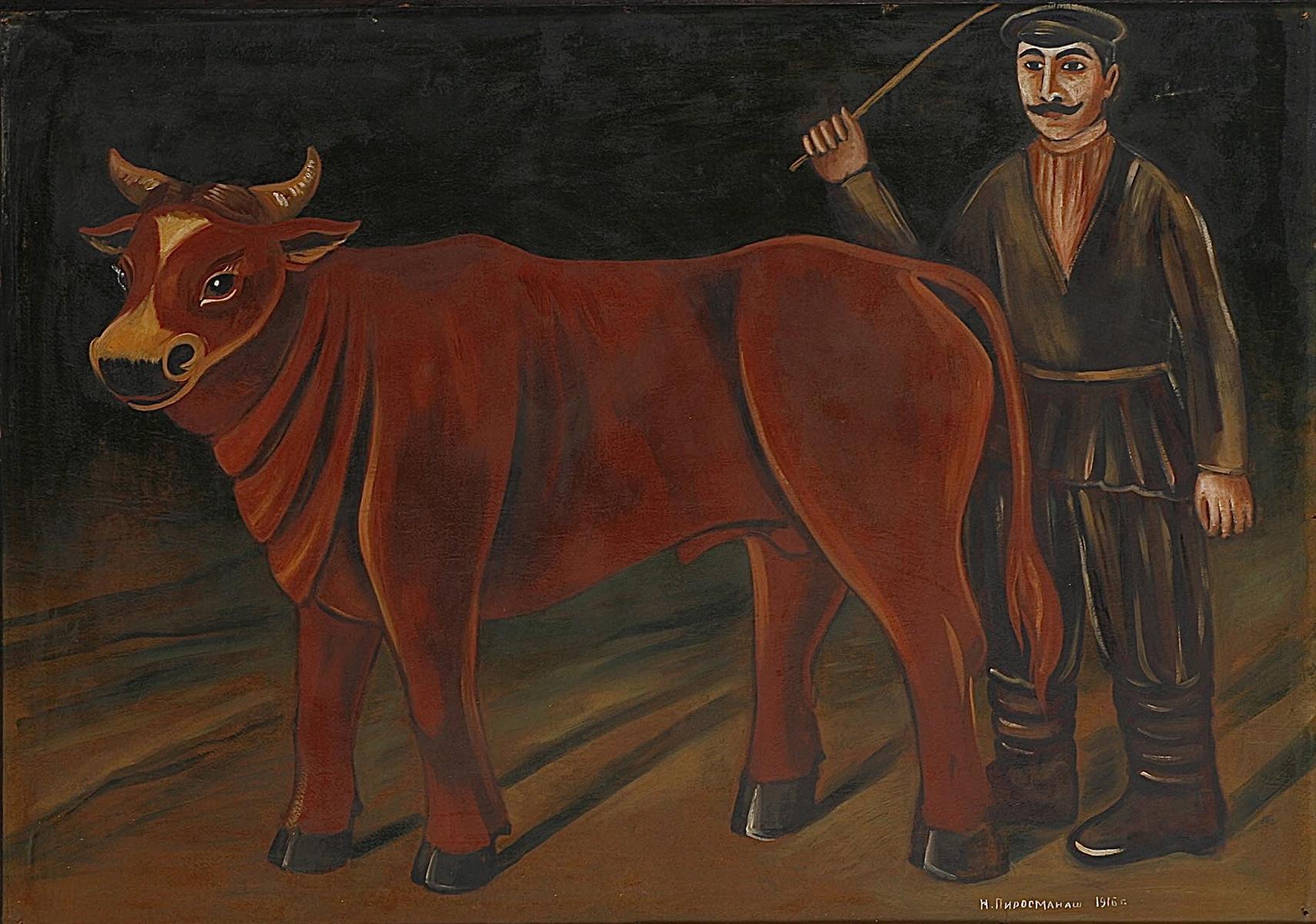 Niko Pirosmani Farmer with a Bull 1916 Fine Art Print
