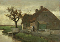 Johan Hendrik Weissenbruch Farmhouse on a Canal 1870-1903 Fine Art Print