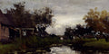 Johan Hendrik Weissenbruch Farmhouses On The Waterfront 1870-1903 Fine Art Print