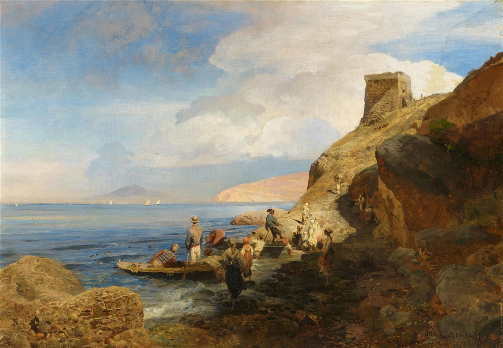 Oswald Achenbach View from a Bay near Naples 1879 Fine Art Print