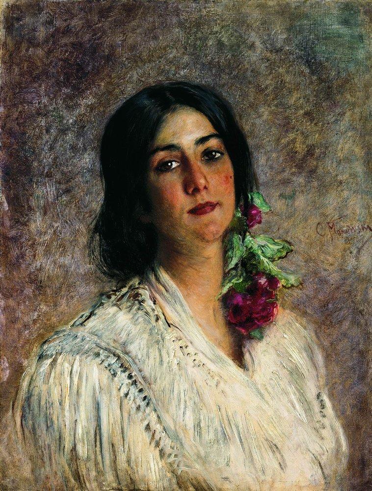 Konstantin Makovsky Female Portrait #2 1880 Fine Art Print