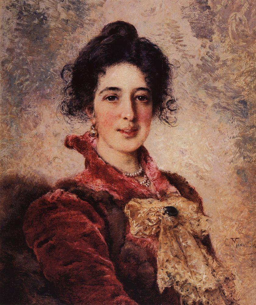 Konstantin Makovsky Female Portrait 1890 Fine Art Print