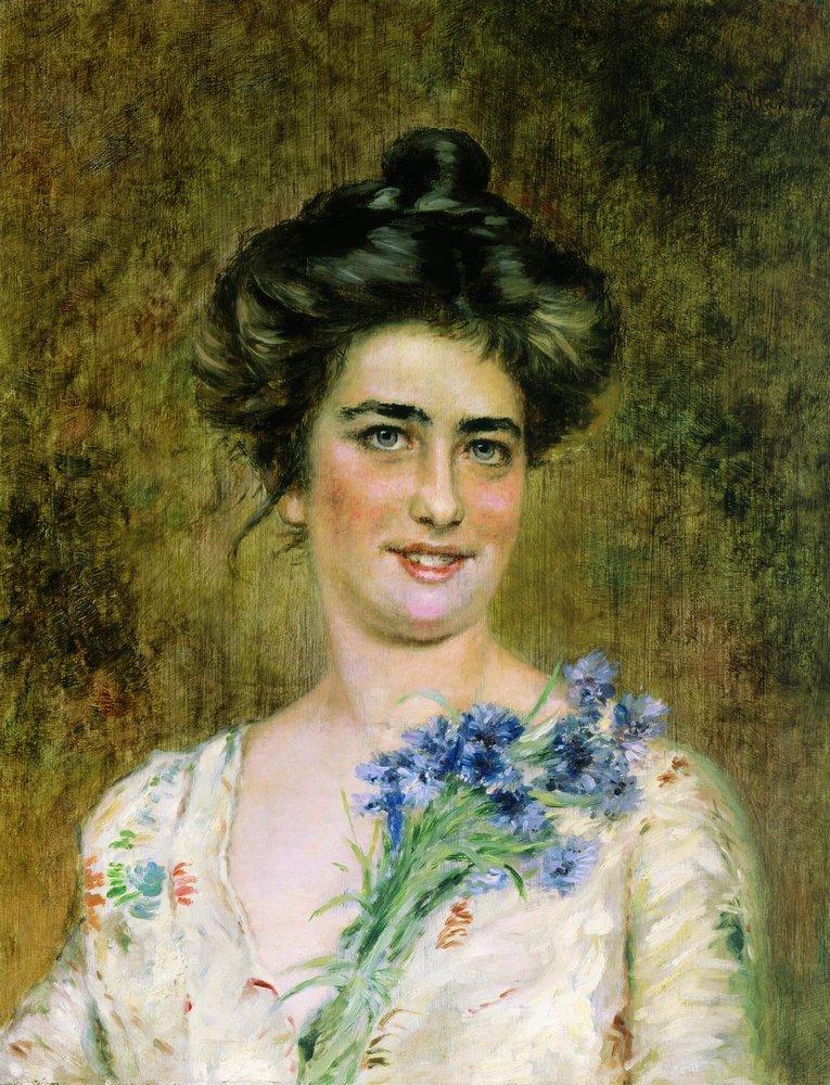 Konstantin Makovsky Female Portrait #7 1880 Fine Art Print