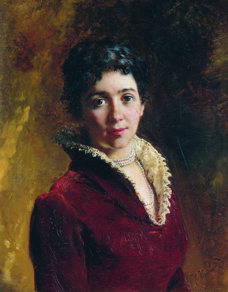 Konstantin Makovsky Female Portrait #1 1880 Fine Art Print