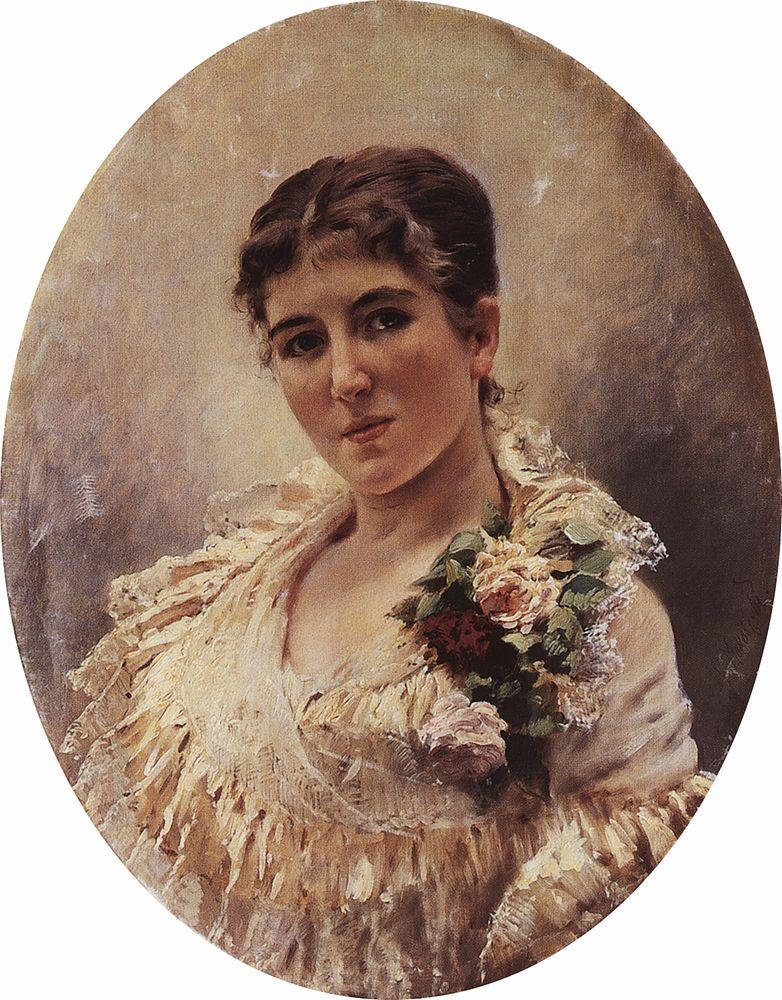 Konstantin Makovsky Female Portrait 1880 Fine Art Print