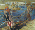 Nikolay Bogdanov Belsky Ferriage 1915 Fine Art Print