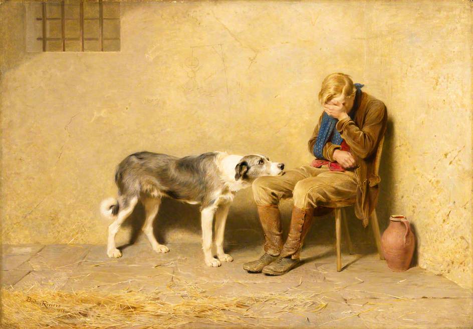 Briton Riviere Fidelity 1869 Fine Art Print