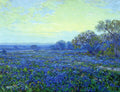 Robert Julian Onderdonk Field of Bluebonnets under Cloudy Sky 1920 Fine Art Print