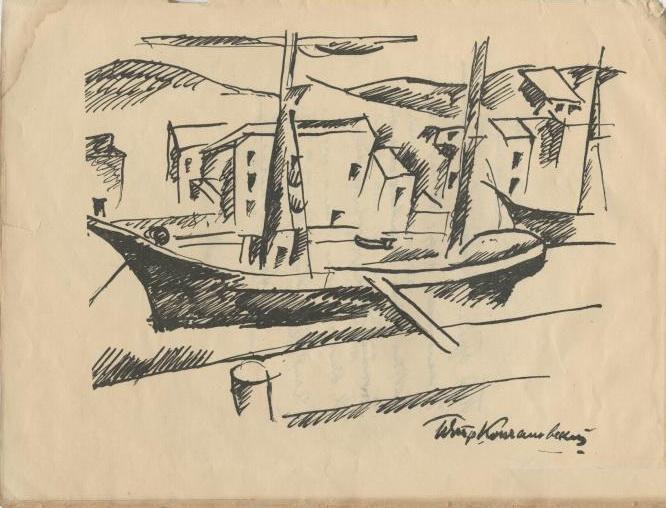 Pyotr Konchalovsky Figure in a Collection of Poems 'Autographs' 1920 Fine Art Print