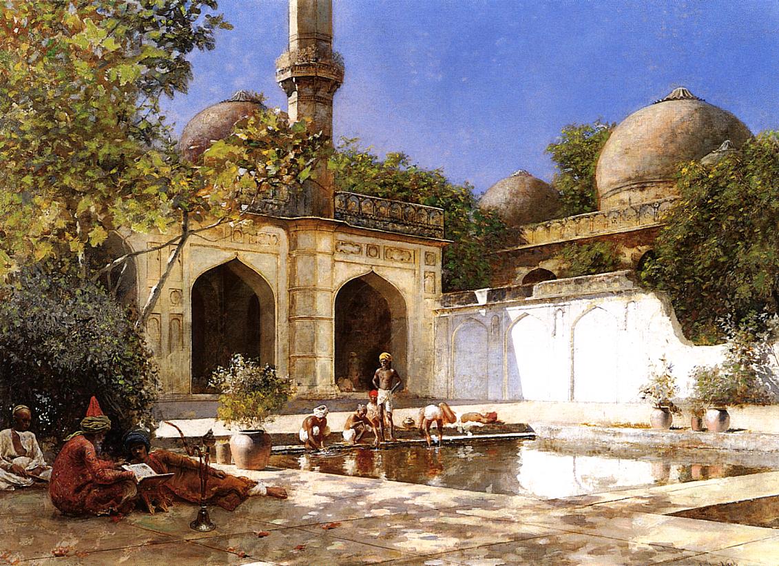 Edwin Lord Weeks Figures in the Courtyard of a Mosque 1893-1895 Fine Art Print