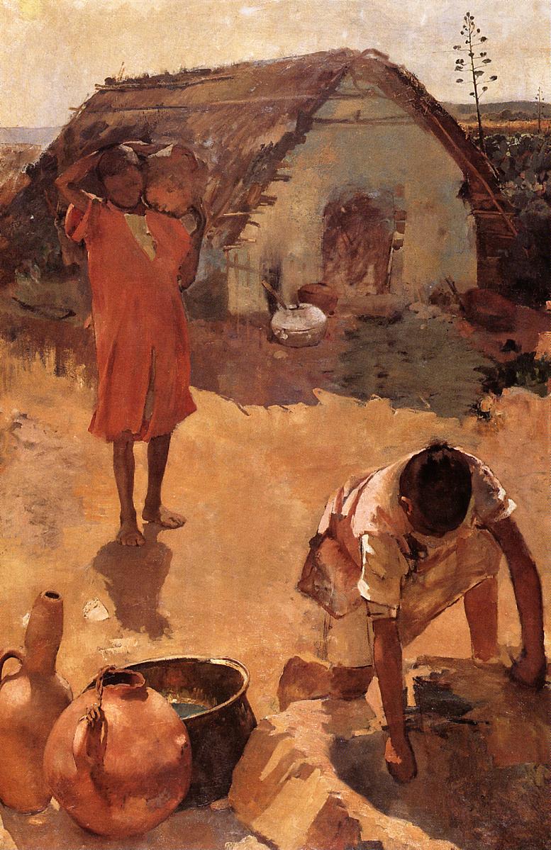 Theo van Rysselberghe Figures near a Well in Morocco 1883 Fine Art Print