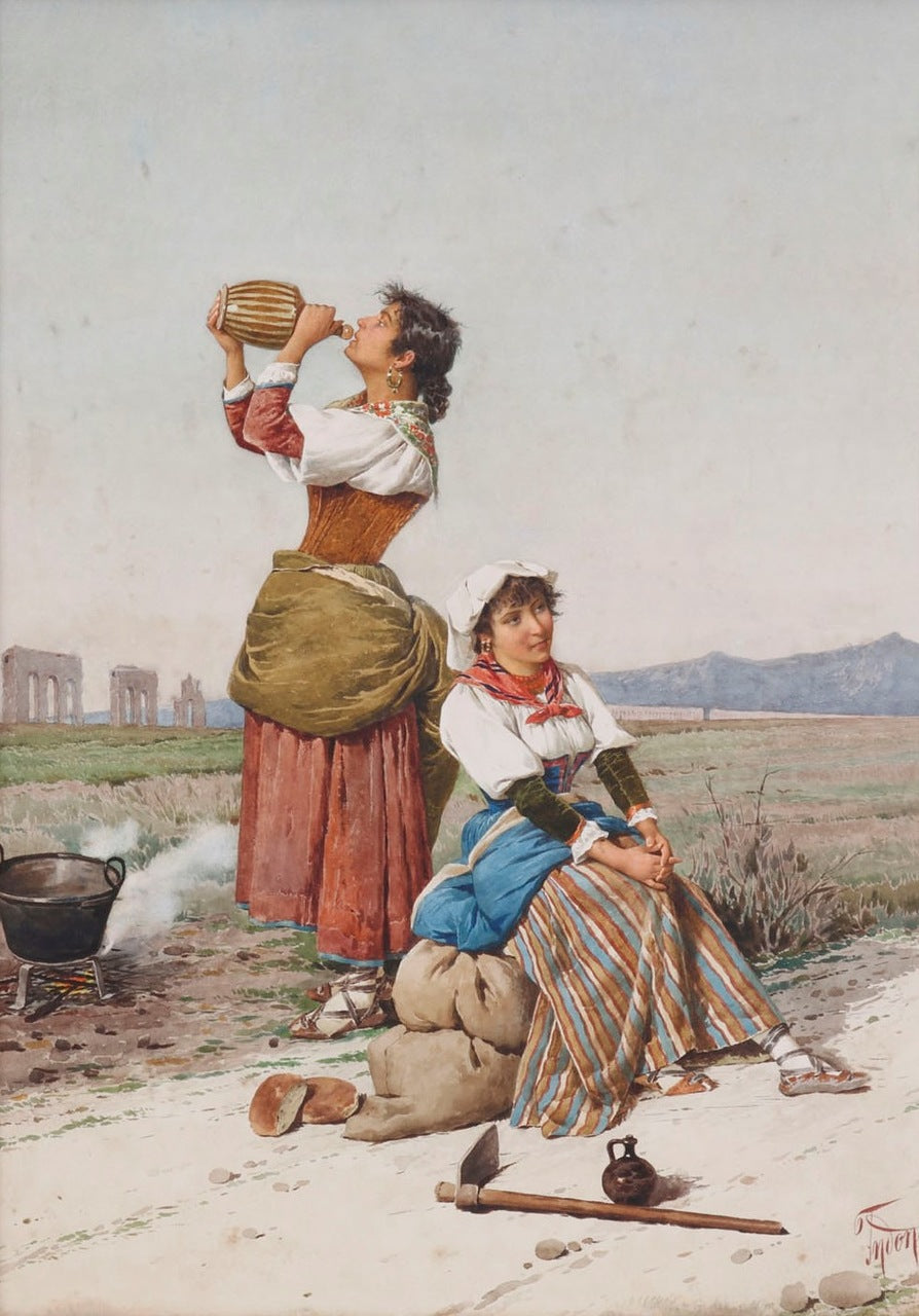 Filippo Indoni Italian Women at Rest (Untitled) 1880 Fine Art Print