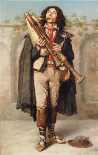 Filippo Indoni A Young Zampogniero (Bagpipe Player) 1832 Fine Art Print