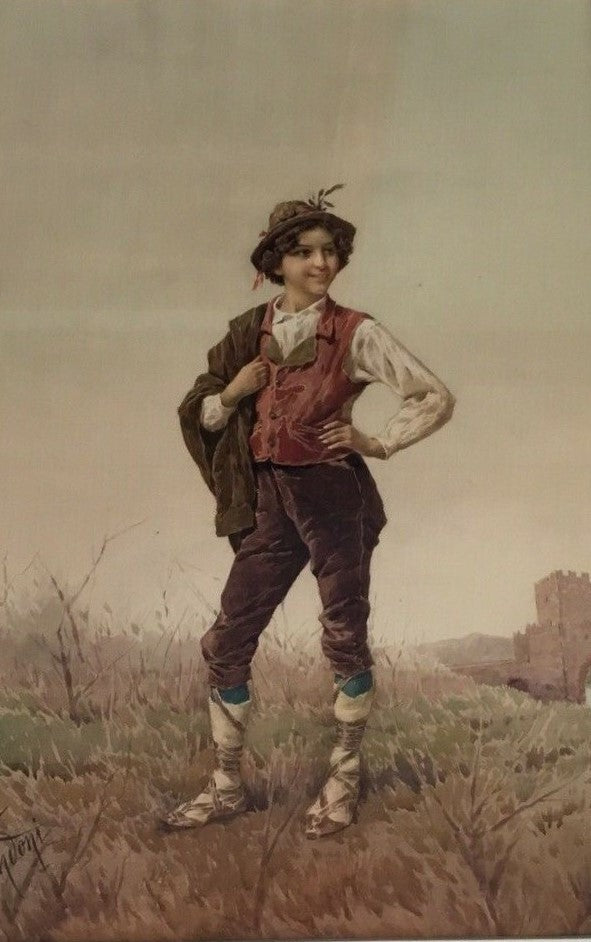 Filippo Indoni Peasant Boy in Ciociaro Costume 1893 Fine Art Print