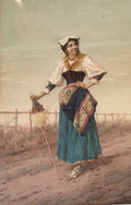 Filippo Indoni Peasant Woman in Ciociaro Costume 1889 Fine Art Print