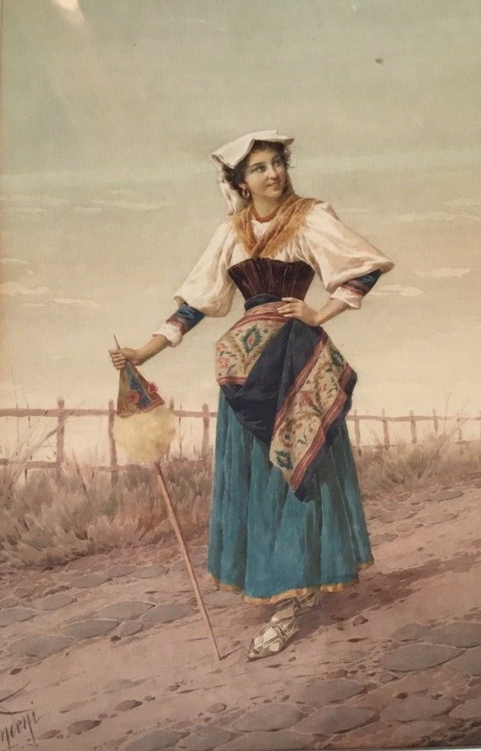 Filippo Indoni Peasant Woman in Ciociaro Costume 1889 Fine Art Print