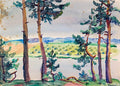 Pyotr Konchalovsky Fir Trees by the River 1921 Fine Art Print
