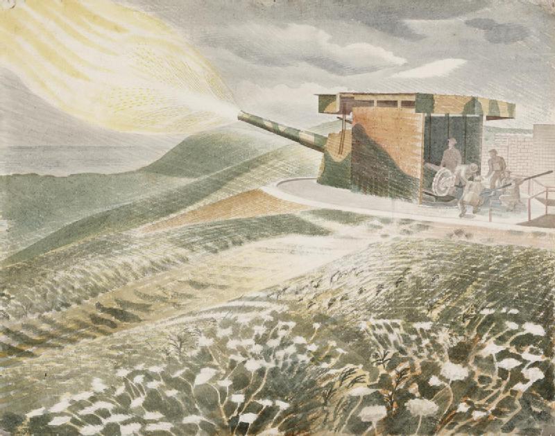 Eric Ravilious Firing a 9.2 Gun 1941 Fine Art Print