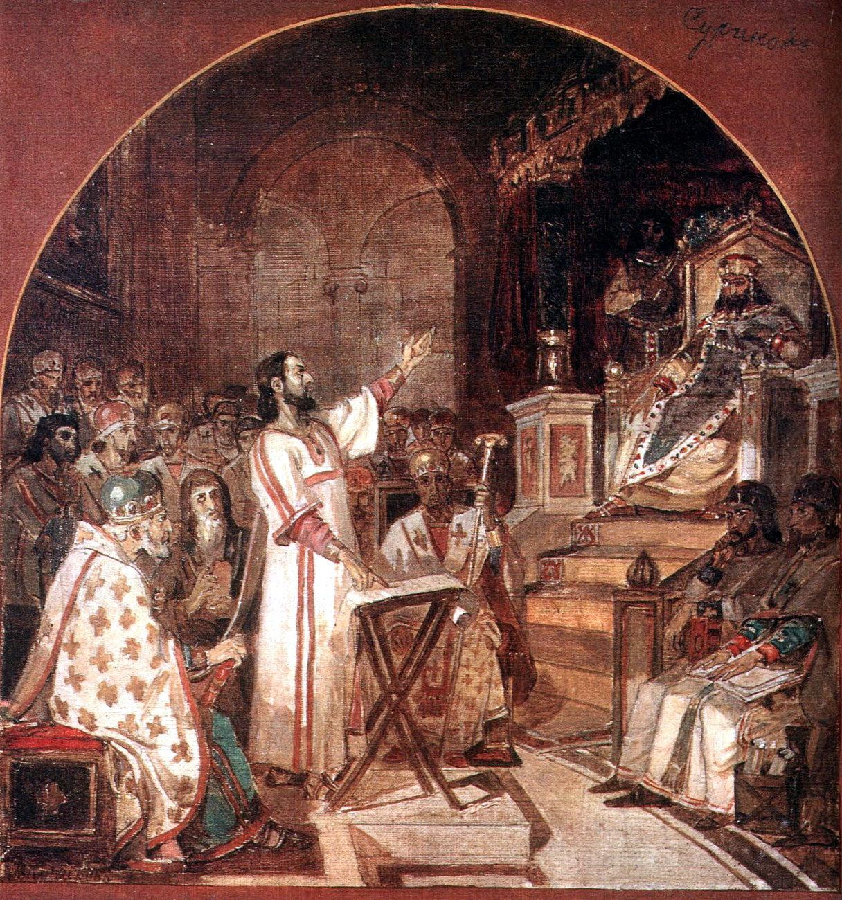 Vasily Surikov First Ecumenical Council of Nicaea 1876 Fine Art Print