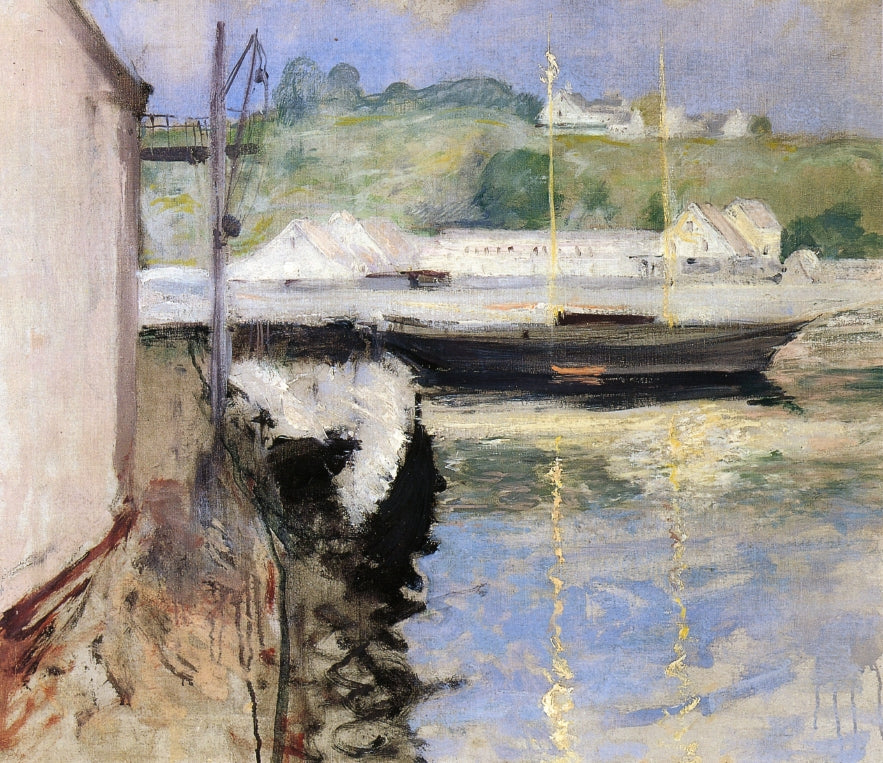 John Henry Twachtman Fish Sheds and Schooner, Gloucester 1898 Fine Art Print