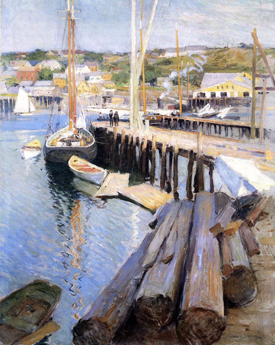 Willard Metcalf Fish Wharves - Gloucester 1896 Fine Art Print