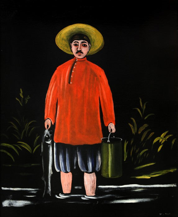 Niko Pirosmani Fisherman in a Red Shirt 1908 Fine Art Print