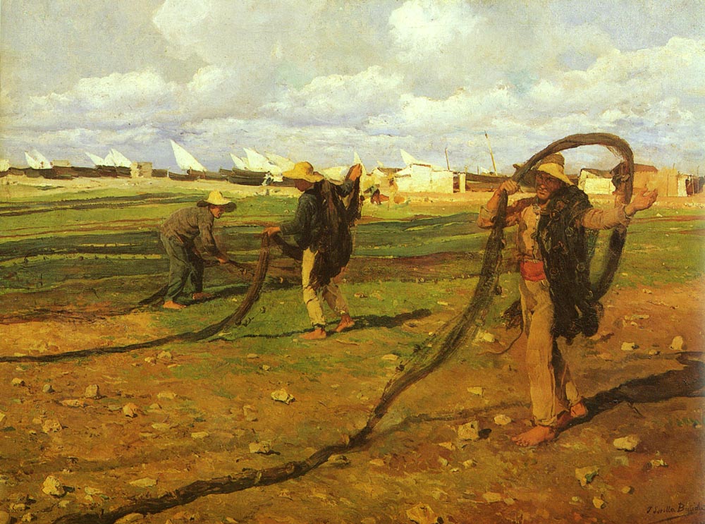 Joaquín Sorolla Fishermen Pull in the Nets 1896 Fine Art Print