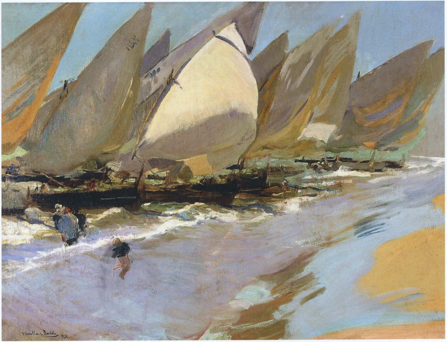 Joaquín Sorolla Fishing Boats 1915 Fine Art Print