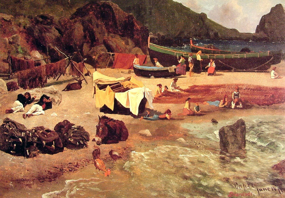 Albert Bierstadt Fishing Boats at Capri 1857 Fine Art Print