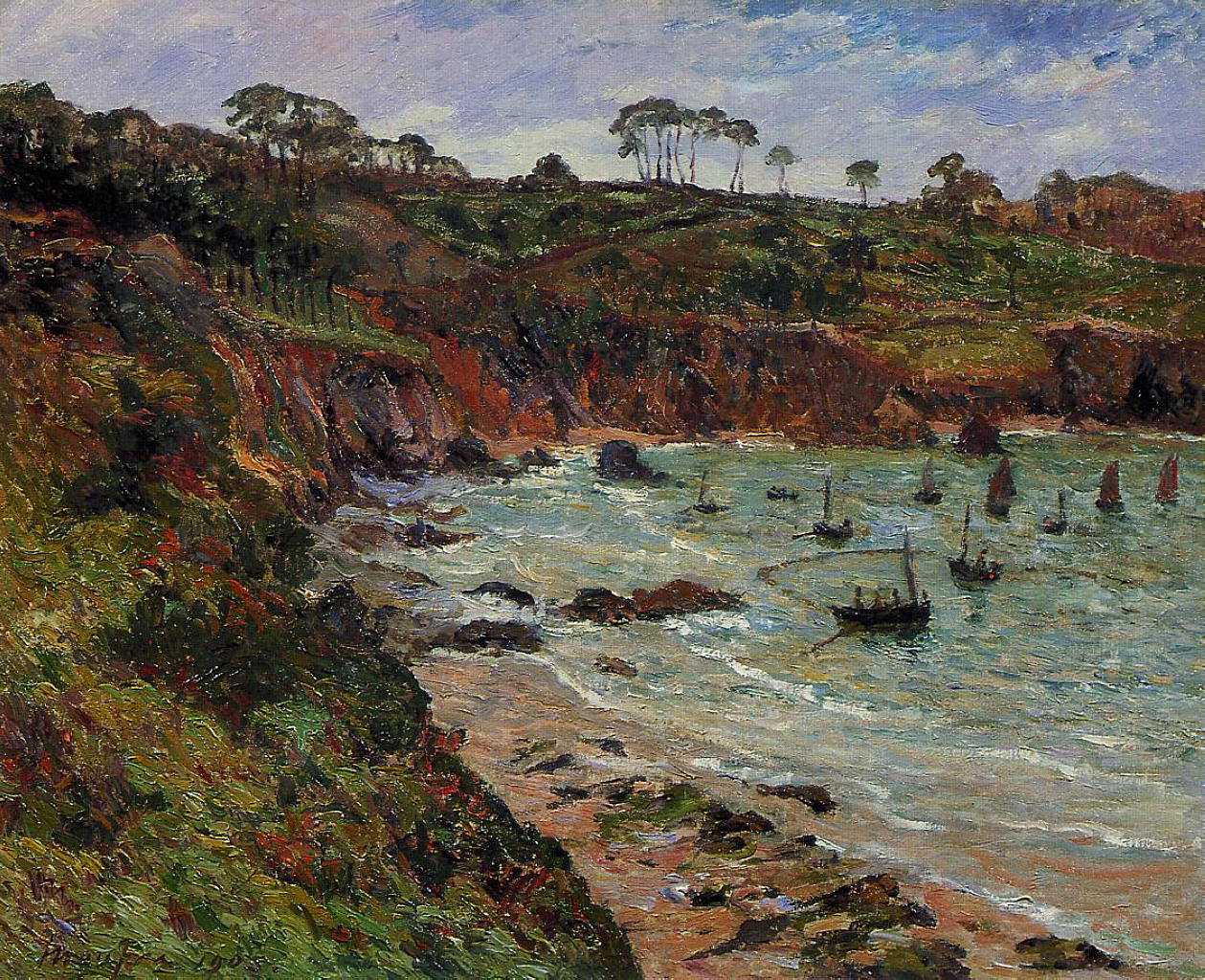 Maxime Maufra Fishing for Sprats in Winter at Douarnenez 1905 Fine Art Print