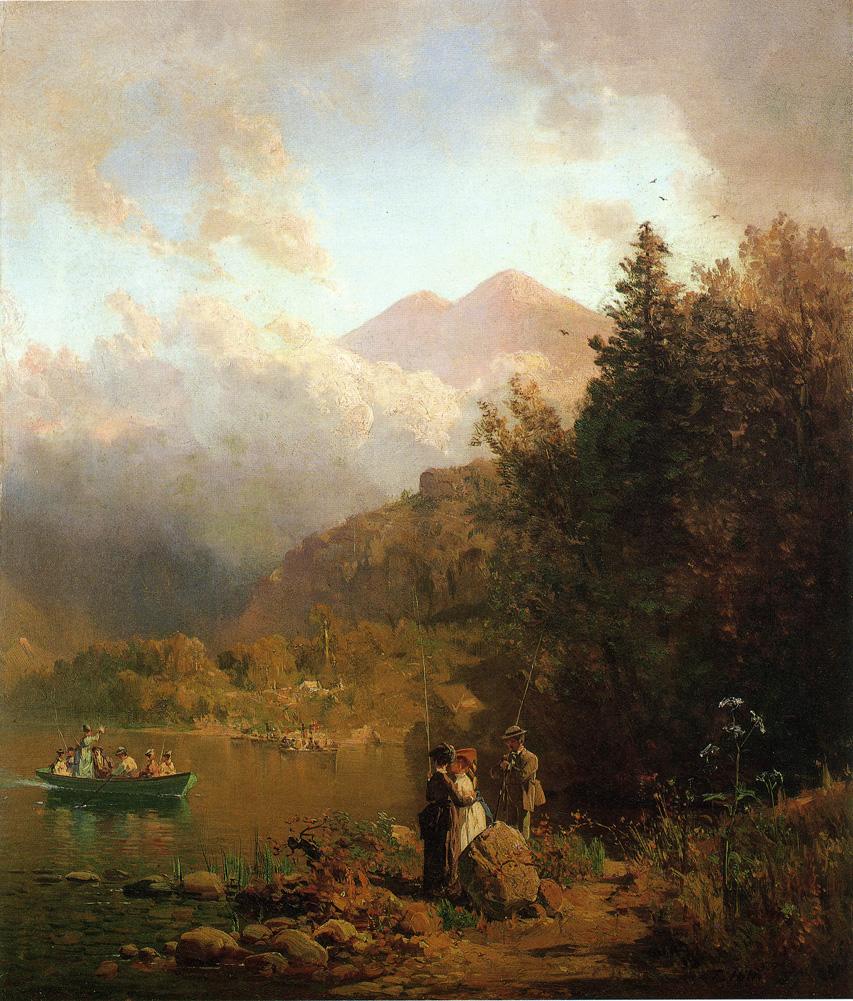 Thomas Hill Fishing Party in the Mountains 1872 Fine Art Print