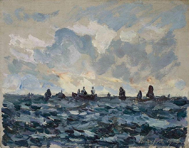 Maxime Maufra Fishing Sardine Boat 1909 Fine Art Print