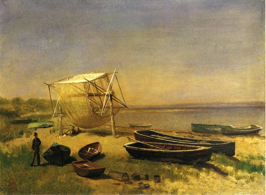 Albert Bierstadt Fishing Station, Watch Hill 1876 Fine Art Print