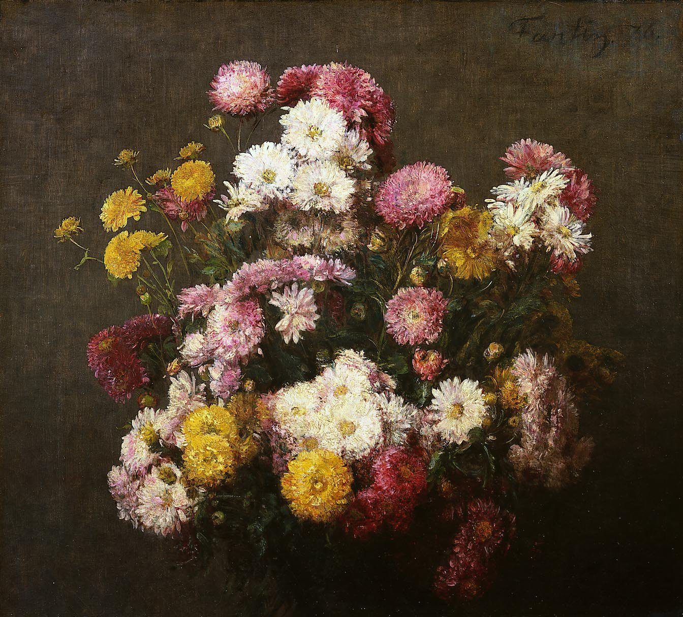 Henri Fantin-Latour Flowers, Chrysanthemums 1876 Fine Art Print