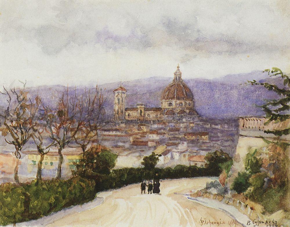 Vasily Surikov Florence. Walk. 1884 Fine Art Print
