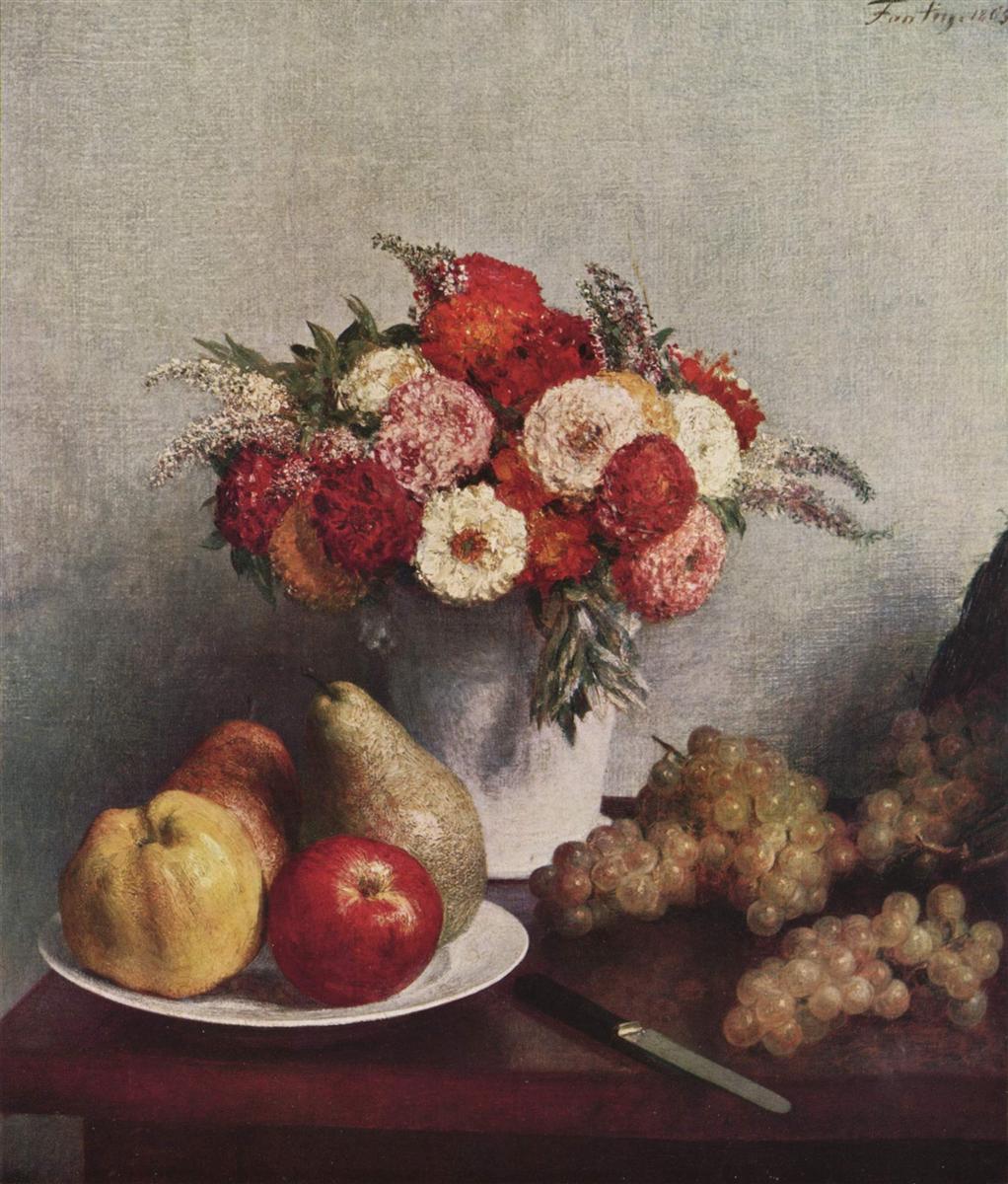 Henri Fantin-Latour Flowers and Fruit 1865 Fine Art Print